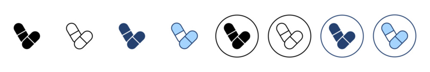 Pills icon vector. capsule icon. Drug sign and symbol