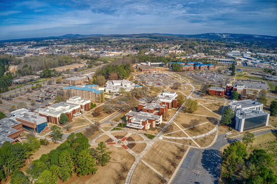 Aerial View of a Public University in Huntsville, Alabama