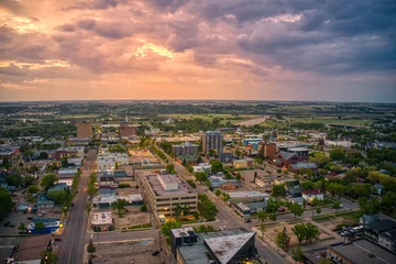 Foto op Plexiglas Aerial View of Brandon, Manitoba at Sunset © Jacob