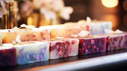 Homemade soap with floral scent