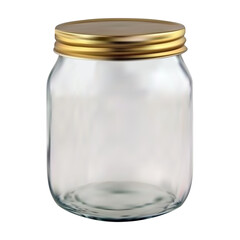 3d realistic vector icon. Glass jar.Clear Full Glass Jar For Branding