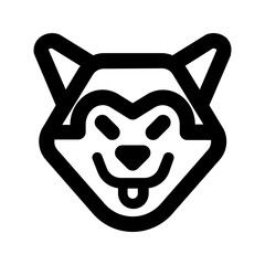 wolf line icon