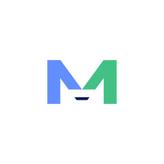 Letter m Microscope science and medical equipment laboratory logo design timeless emblem brand identity logotype abstract minimalist monogram typography vector editable	