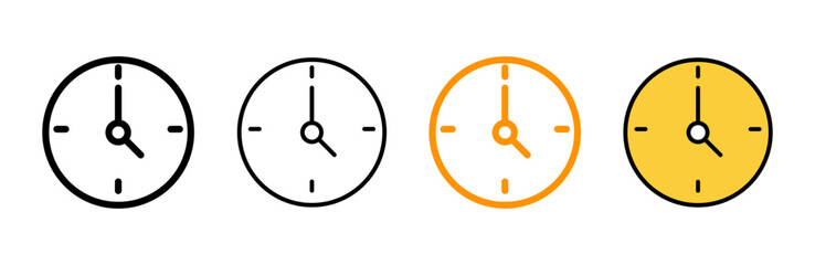 Clock icon set vector. Time sign and symbol. watch icon - obrazy, fototapety, plakaty