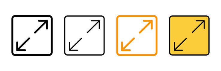 Fullscreen Icon vector. Expand to full screen sign and symbol. Arrows symbol