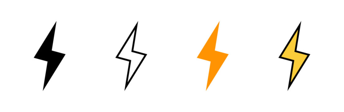 Lightning icon set vector. electric sign and symbol. power icon. energy sign
