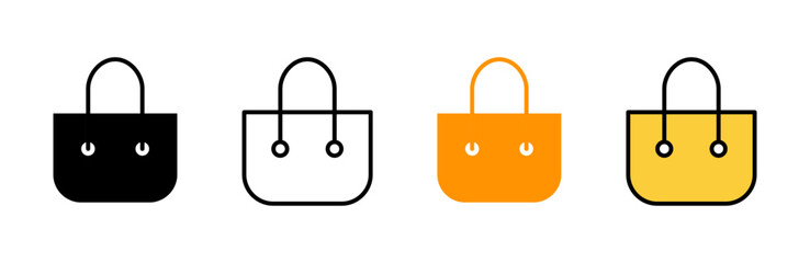 Shopping bag icon set vector. shopping sign and symbol
