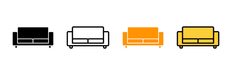 Sofa icon set vector. sofa sign and symbol. furniture icon