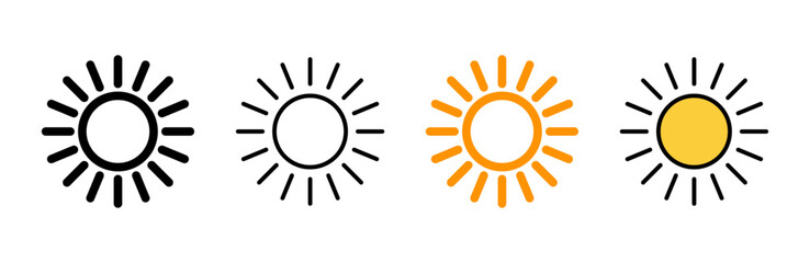 Sun icon set vector. Brightness sign and symbol.