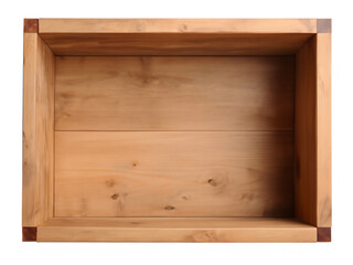 Empty wooden box isolated on white