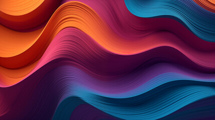 full frame shot of abstract background with colorful wavy lines, Ai generated image - Powered by Adobe