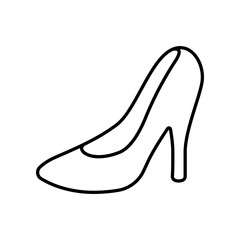 High heel shoes line icon isolateda