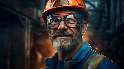 Fototapeta premium Weathered Miner at Rest After a Long Day. Generative ai