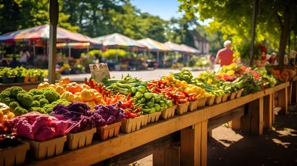 Foto op Canvas Farmers' Markets: A bustling farmers' market with colorful stalls filled with fresh produce and artisan goods. © Ziyan Yang