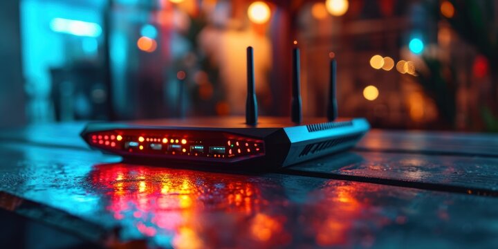 generic modern high speed 5g next generation router for home secure networks and online communication high bandwidth internet technology