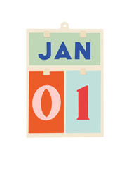 Illustration of a calendar on January 1st