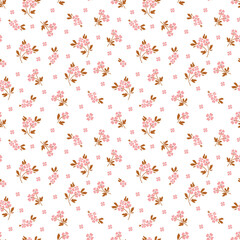 Simple and Cute Pink Color Seamless Floral Pattern. Suitable for Accessories, Home Décor, Stationary, Textile & Fabric, Wallpaper, Website or any other Printing Purposes. Vector Illustration. 