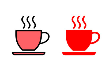 coffee cup icon set illustration. cup a coffee sign and symbol