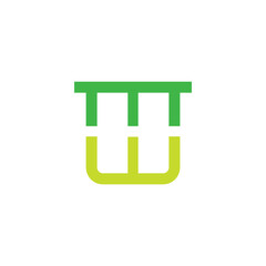 Letter w m green nature logo design timeless emblem brand identity logotype abstract minimalist monogram typography vector logo