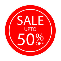 Up to 50% Off big sale badge, sticker – Special Offer badge, sticker Template Design – Vector Illustration