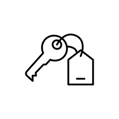 Room key outline icons, hotel design minimalist vector illustration ,simple transparent graphic element .Isolated on white background