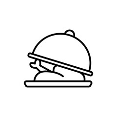 Food tray outline icons, design minimalist vector illustration ,simple transparent graphic element .Isolated on white background