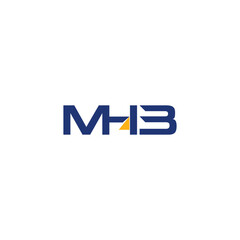 Letter MHB logo design timeless emblem brand identity logotype abstract minimalist monogram typography vector logo