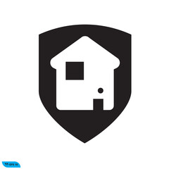 House shield solid icon design vector graphic of template, sign and symbol