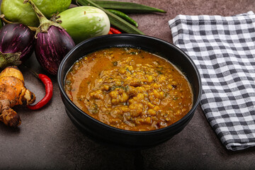 Indian cuisine Dal Tadka soup