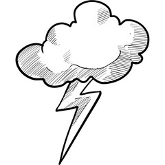 thunder handdrawn illustration