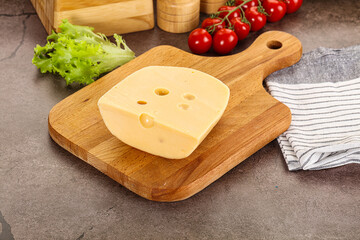 Gourmet Maasdam cheese with hole