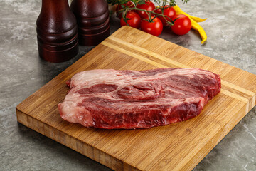 Raw beef chuck roll steak