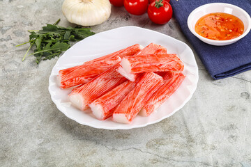 Tasty Crab stics surimi heap