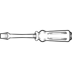 screwdriver handdrawn illustration