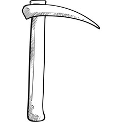 pickaxe handdrawn illustration