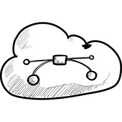 clouds storage handdrawn illustration