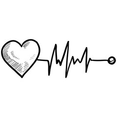 heart rate handdrawn illustration