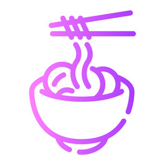 noodles Line Gradient Icon