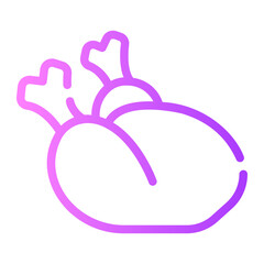 poultry Line Gradient Icon