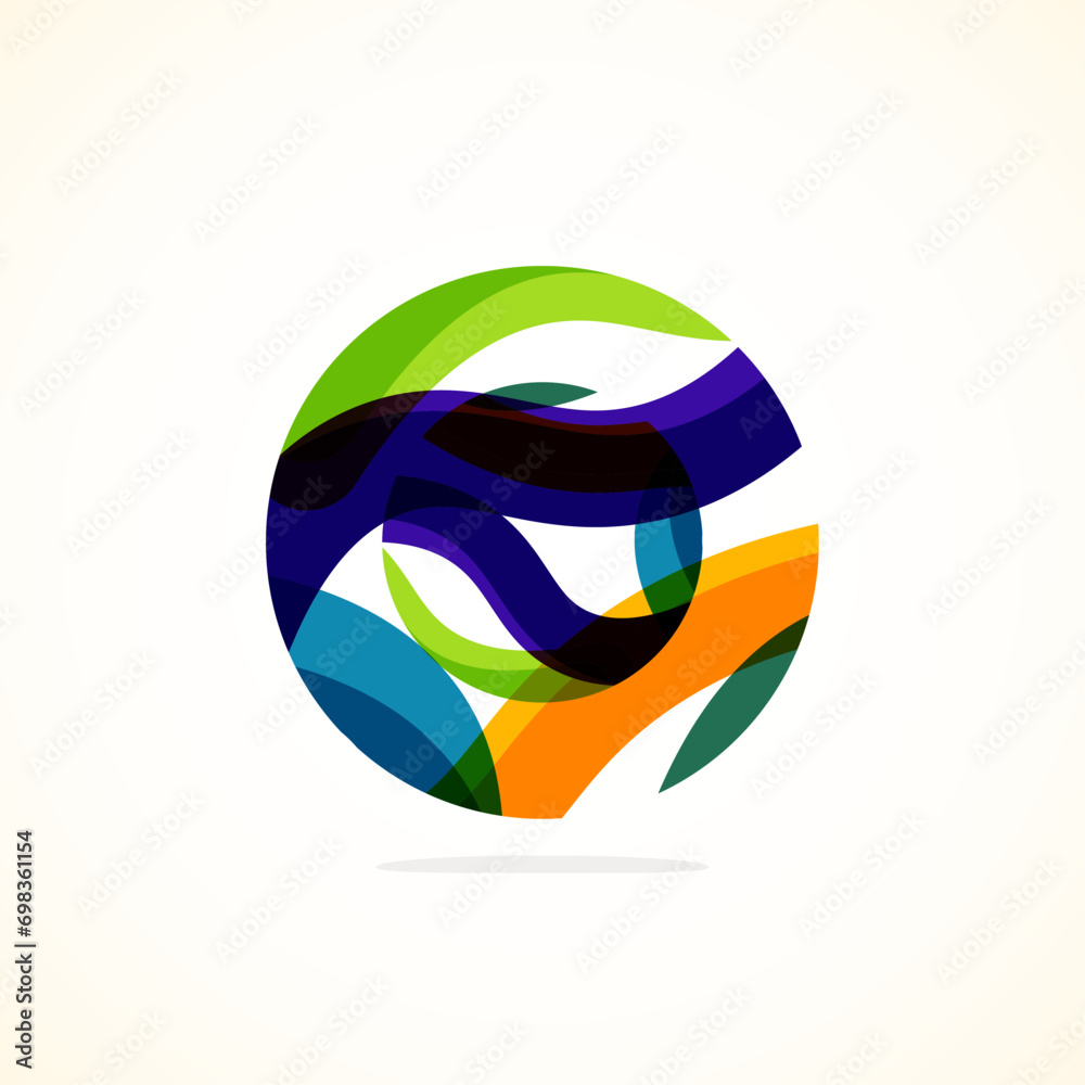 Poster Abstract circle logo - minimalist emblem, timeless and universal shape of circle. Unique logo represent range of brands and concepts, encapsulating simplicity and creativity in single, iconic image