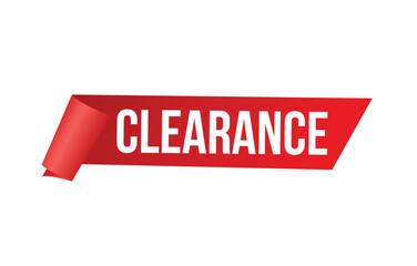 Clearance red vector banner illustration isolated on white background