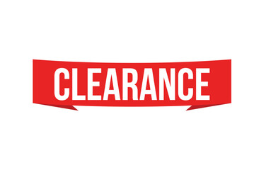 Clearance red vector banner illustration isolated on white background
