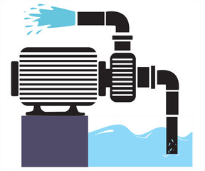 illustration of a water suction pump