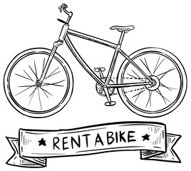 bike hire handdrawn illustration