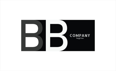 Vector logo with letters b and b abstract illustration