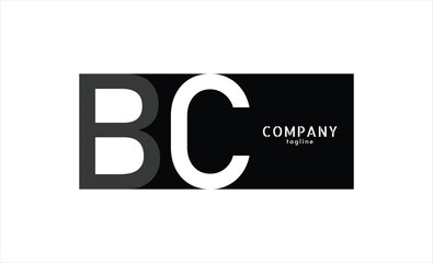 Vector logo with letters b and c abstract illustration
