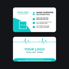 Modern medical doctor business card template design