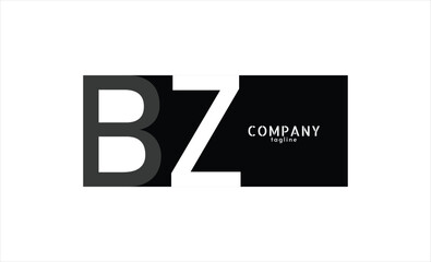 Vector logo with letters b and z abstract illustration