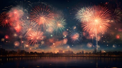 Fototapeta na wymiar Firework Celebration for New Year or any event Festival