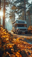 Travelling in a motorhome, caravan, or vacation car with the family.